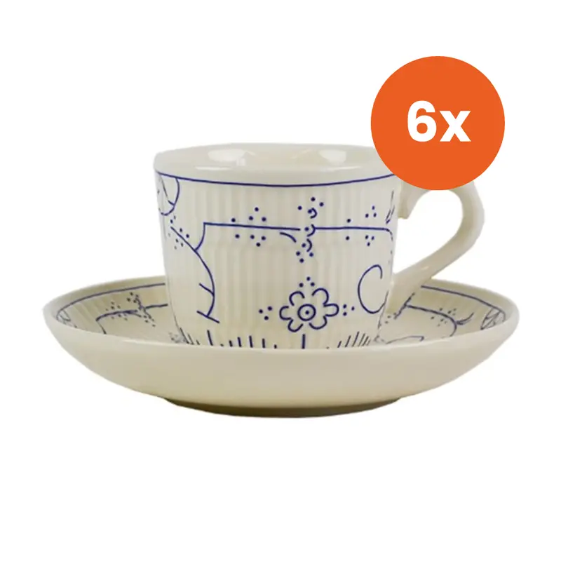 Royal Boch Copenhague 6-Piece 200 Ml Ceramic Mug & Saucer Set (Cream, Decorative) 1