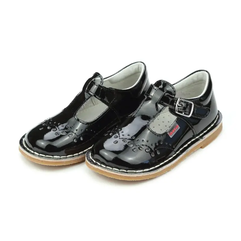 Ruthie Patent Black T-Strap Mary Jane Shoes 1