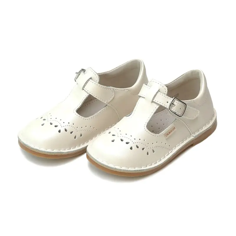 Ruthie Pearl-White T-Strap Mary Jane Shoes 1