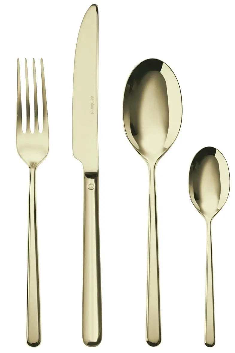 Sambonet Linear 24-Piece Flatware Set – Champagne Tone 1