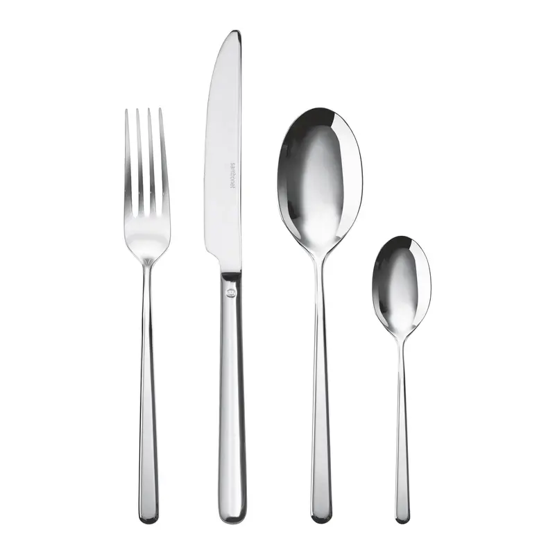 Sambonet Linear 24-Piece Flatware Set – Polished Silver Finish 1