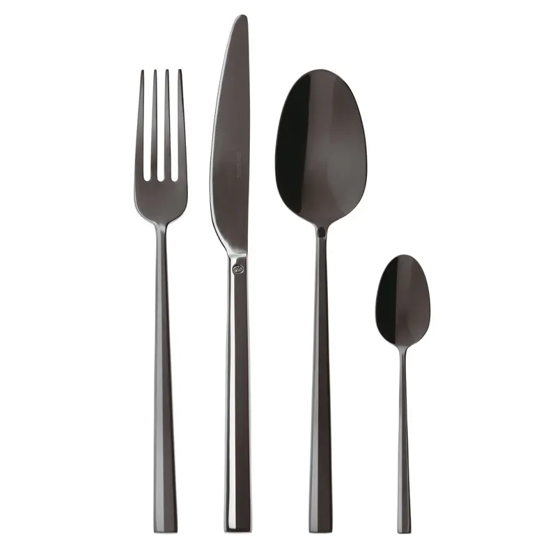 Sambonet Rock 24-Piece Flatware Set – Matte Black Finish 1