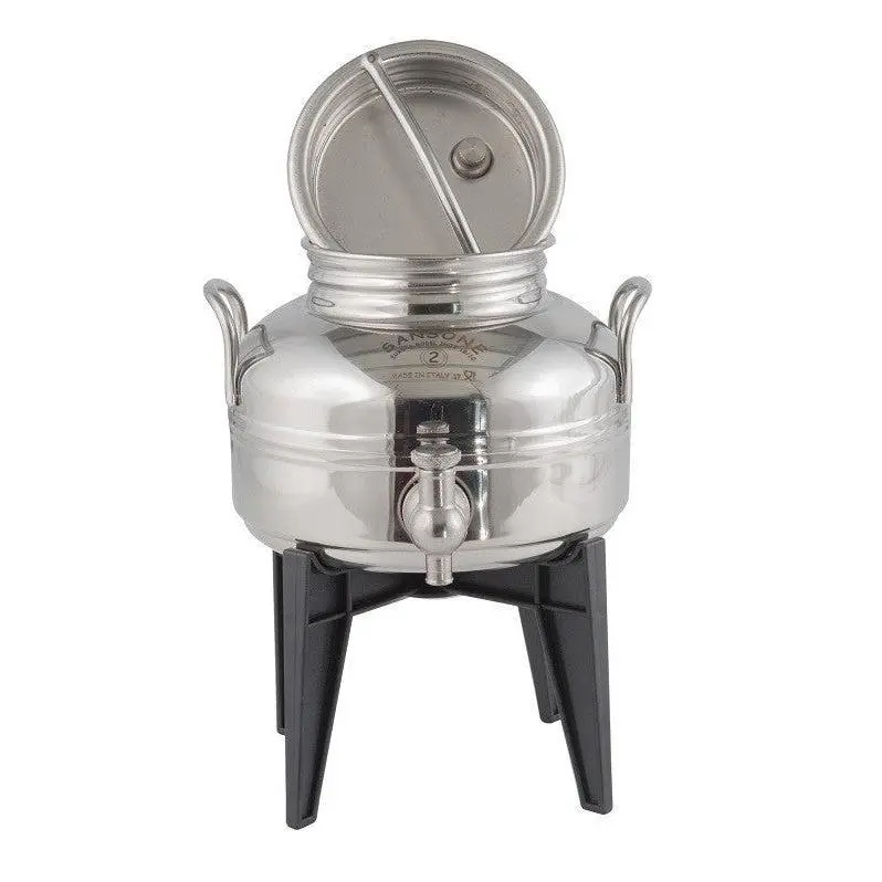 Sansone Jewel 2L Stainless Steel Olive Oil Dispenser With Spigot – Nsf Certified, Made In Italy 1