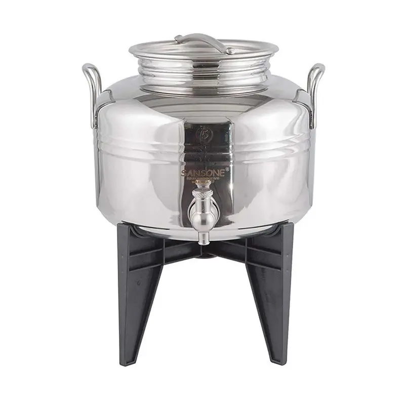 Sansone Jewel 5L Stainless Steel Oil Canister With Spigot – Nsf Approved, Italian Crafted 1
