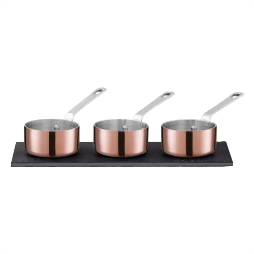 Scanpan Mini Sauce Pan Set With Slate Board – 0.08 L / 6 Cm, Metallic Finish 1