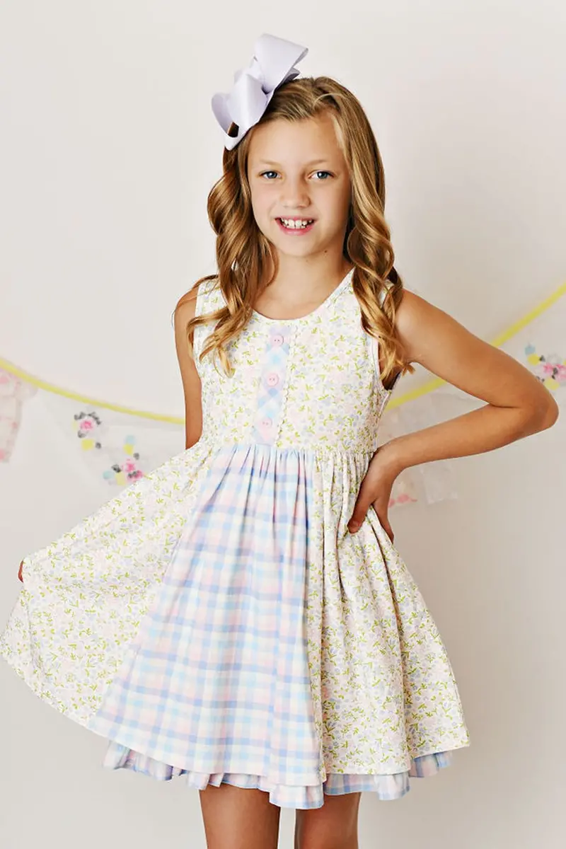 Serendipity Clothing Co. Springtime Blues Tiered Layered Dress 1