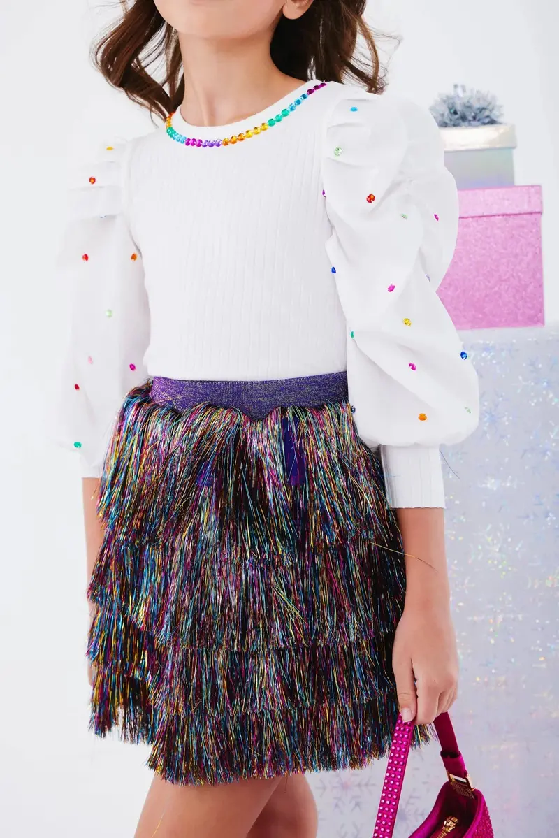 Shimmering Tinsel Skirt For Festive Occasions 1