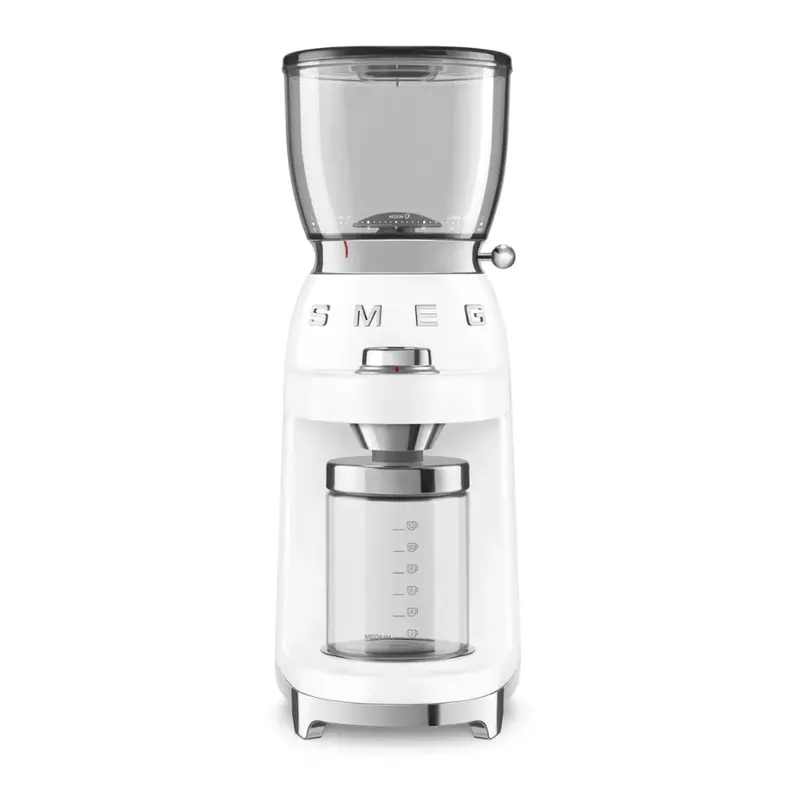 Smeg Cgf01Wheu Adjustable Coffee Grinder – Elegant White Finish 1