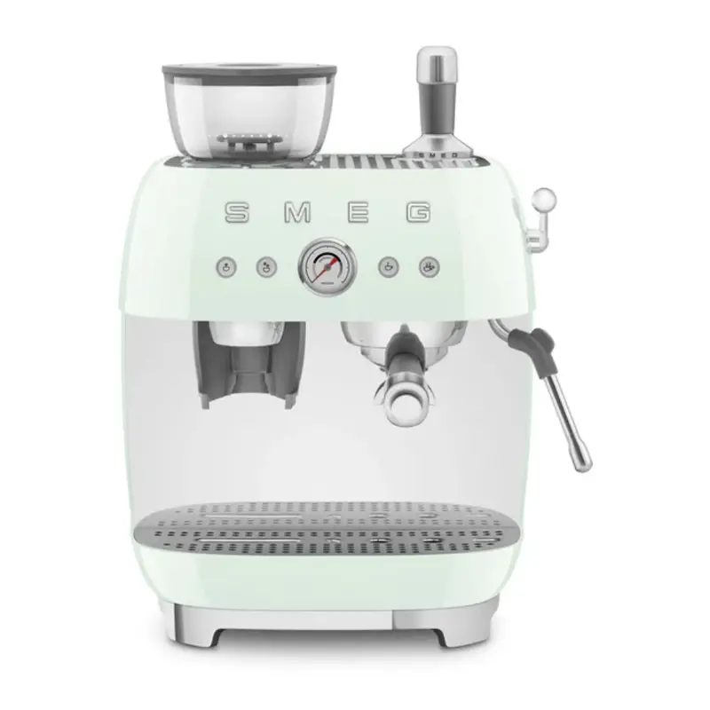 Smeg Egf03Pgeu Integrated Grinder Espresso Machine In Pastel Green 1
