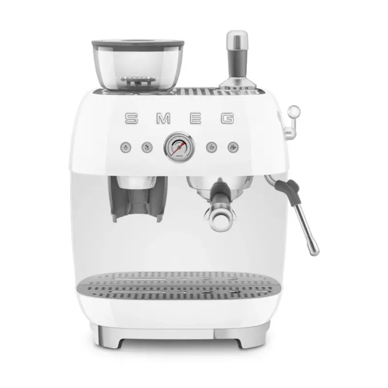 Smeg Egf03Wheu Integrated Grinder Espresso Machine In White 1