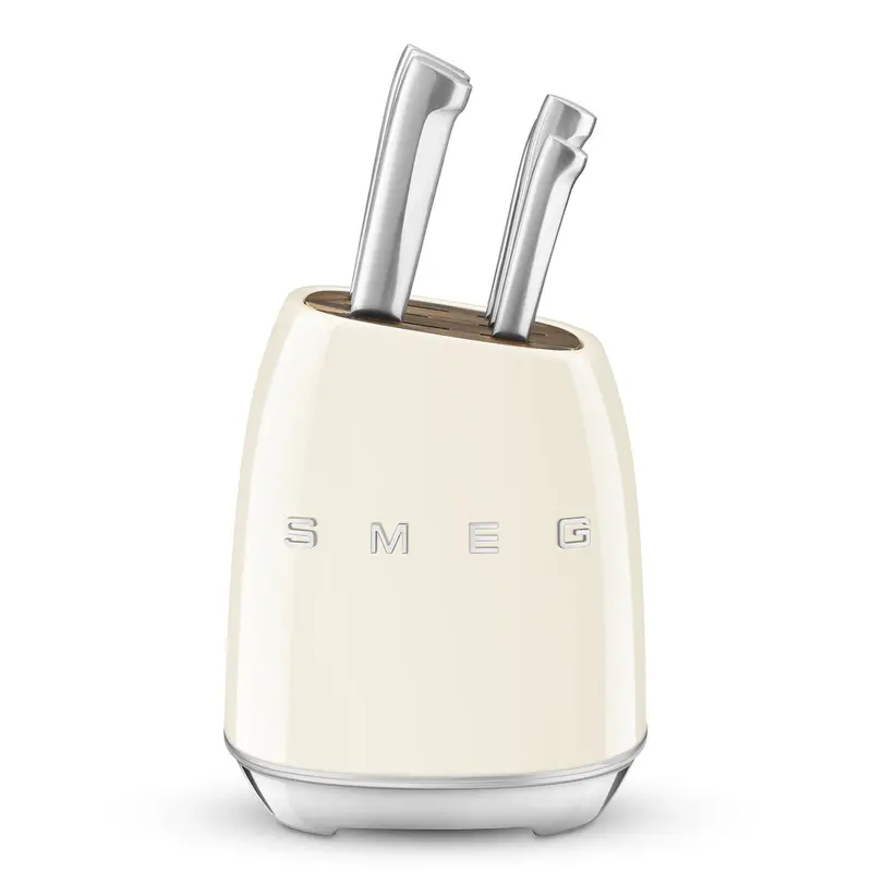 Smeg Kbsf02Cr 6-Piece Knife Block – Cream Finish 1