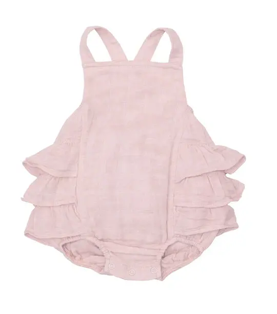 Solid Muslin Ballet Slipper Ruffle Sunsuit 1