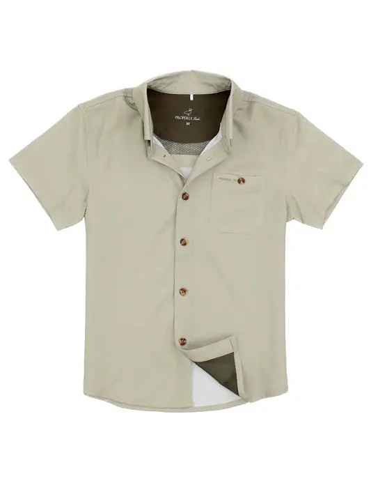 Sportsman Field Shirt In Twill Fabric For Boys 1