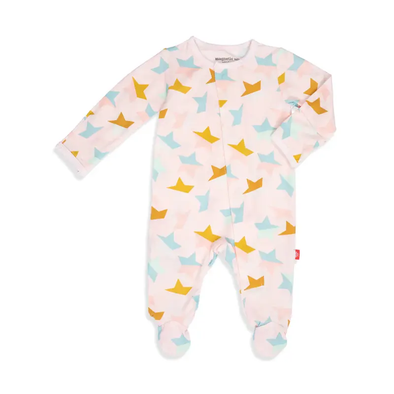 Starstruck Pink Modal Footie With Magnetic Snap Closure 1