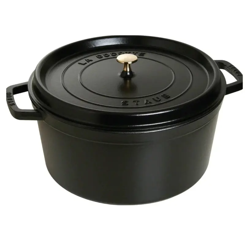 Staub 12.6 L Matte Black Round Cocotte – 13.25 Qt (Model 1004315) 1