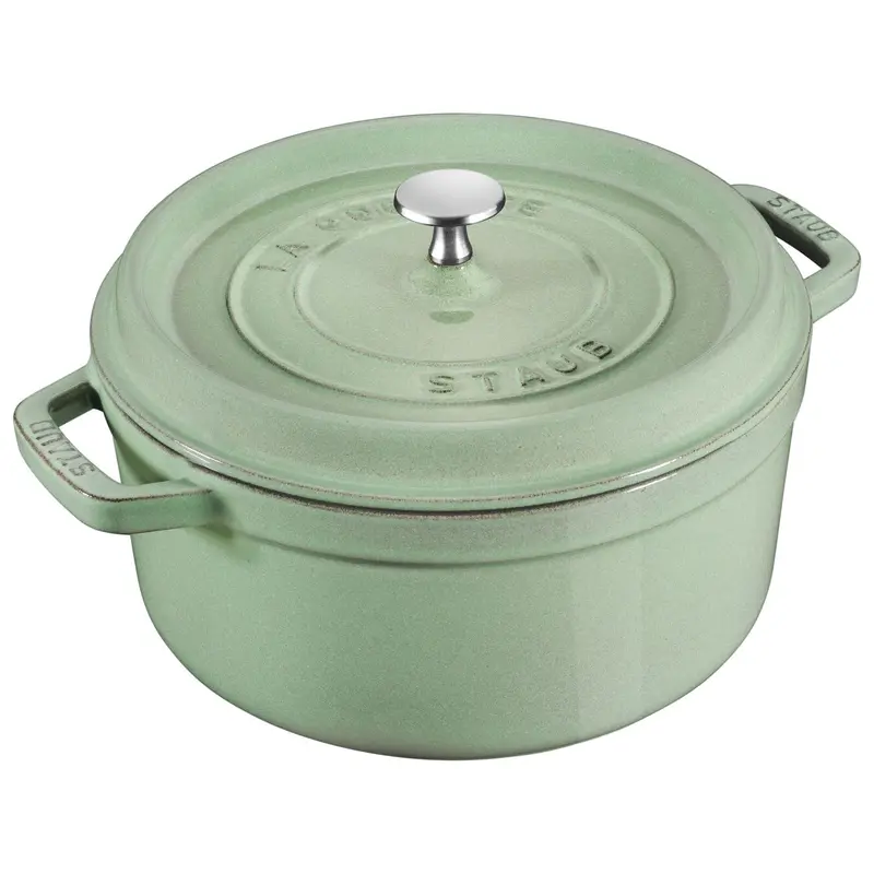 Staub 5.5-Quart Sage Enamel Cast Iron Round Dutch Oven (5.2L) 1