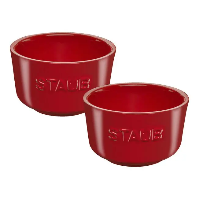 Staub Cherry Red Ceramic Ramekins – Set Of 2, Made In Portugal 1