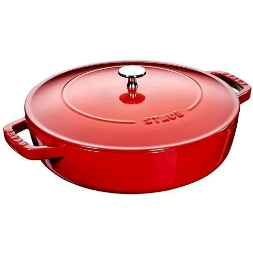 Staub Cherry Red Chistera Braiser – 28 Cm / 4 Qt Enameled Cast Iron 1