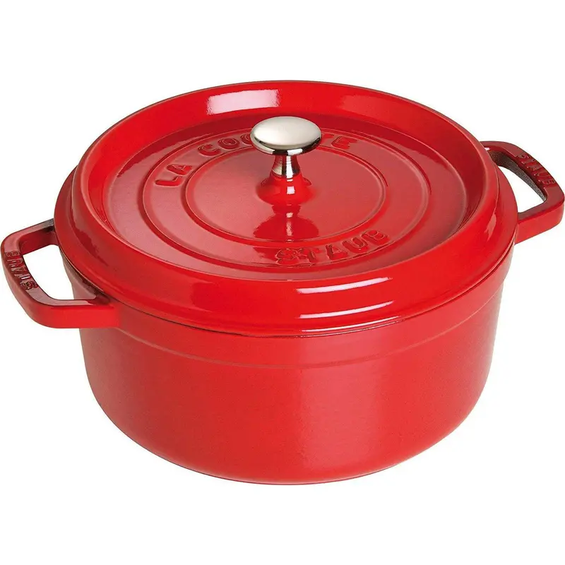 Staub Cherry Red Round Cocotte – 4 Qt (3.8L), 24 Cm, Enamel-Coated Cast Iron Pot 1