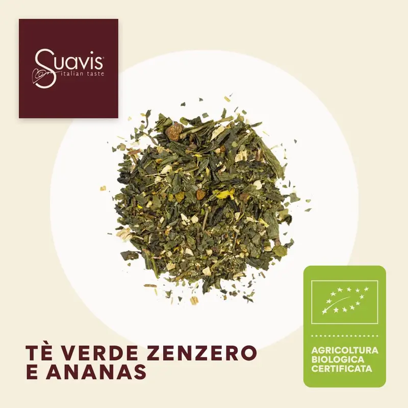Suavis Organic Ginger & Pineapple Green Tea – 16 Tea Bags 1