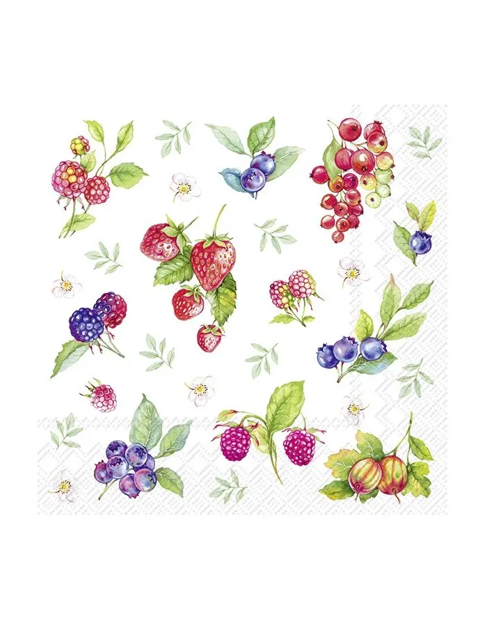 Summer Berries Luncheon Napkins – 33×33 Cm, Pack Of 20 1