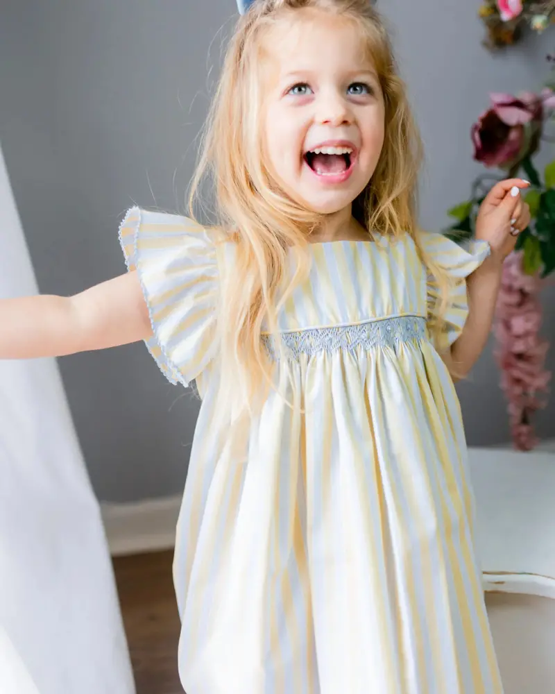 Sunshine Stripes Smocked Dress – Cheerful Everyday Wear 1