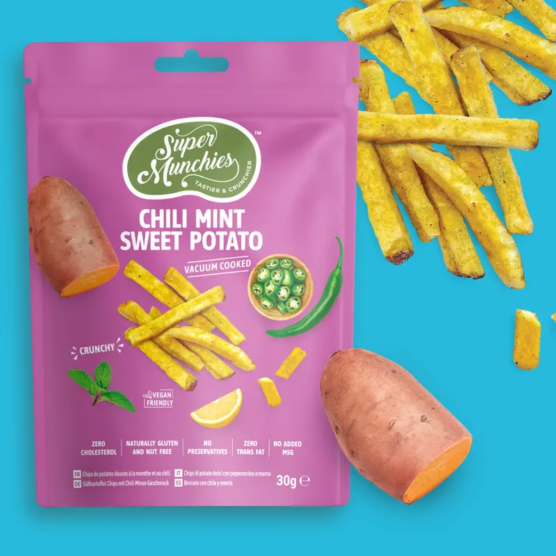 Super Munchies Chilli Mint Sweet Potato Chips – 30 G 1