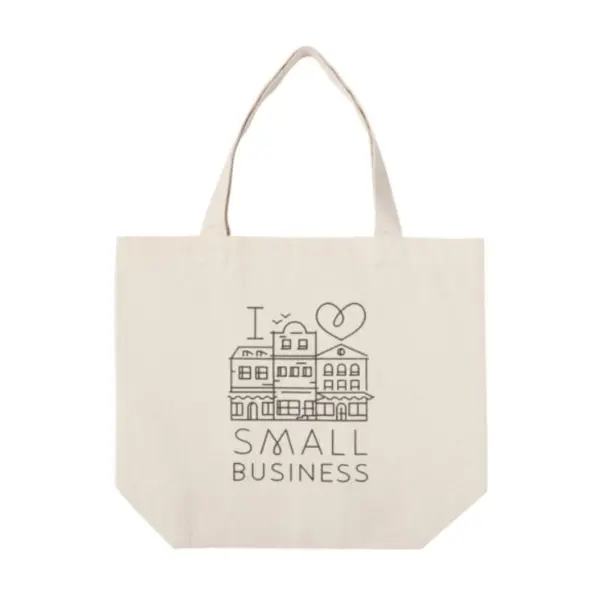 Support Small Business Canvas Tote Bag With Bold Typography 1