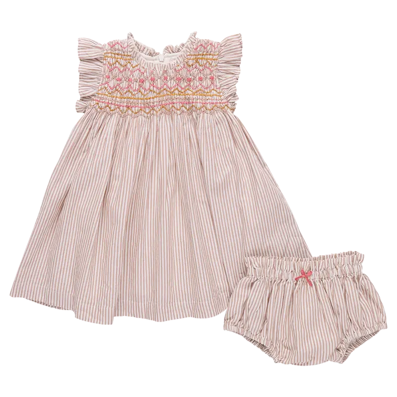 Tawny Brown Stripe Stevie Dress – Pink Chicken Baby Collection 1