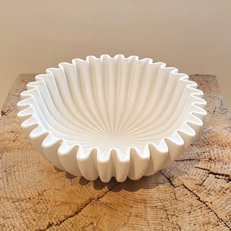 Textured Matte Marble Composite Serving Bowl 1