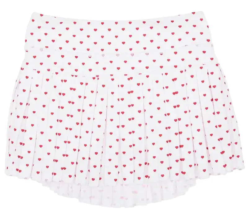 Tiny Hearts Mini-Pleated Skirt – Sweet Everyday Look 1