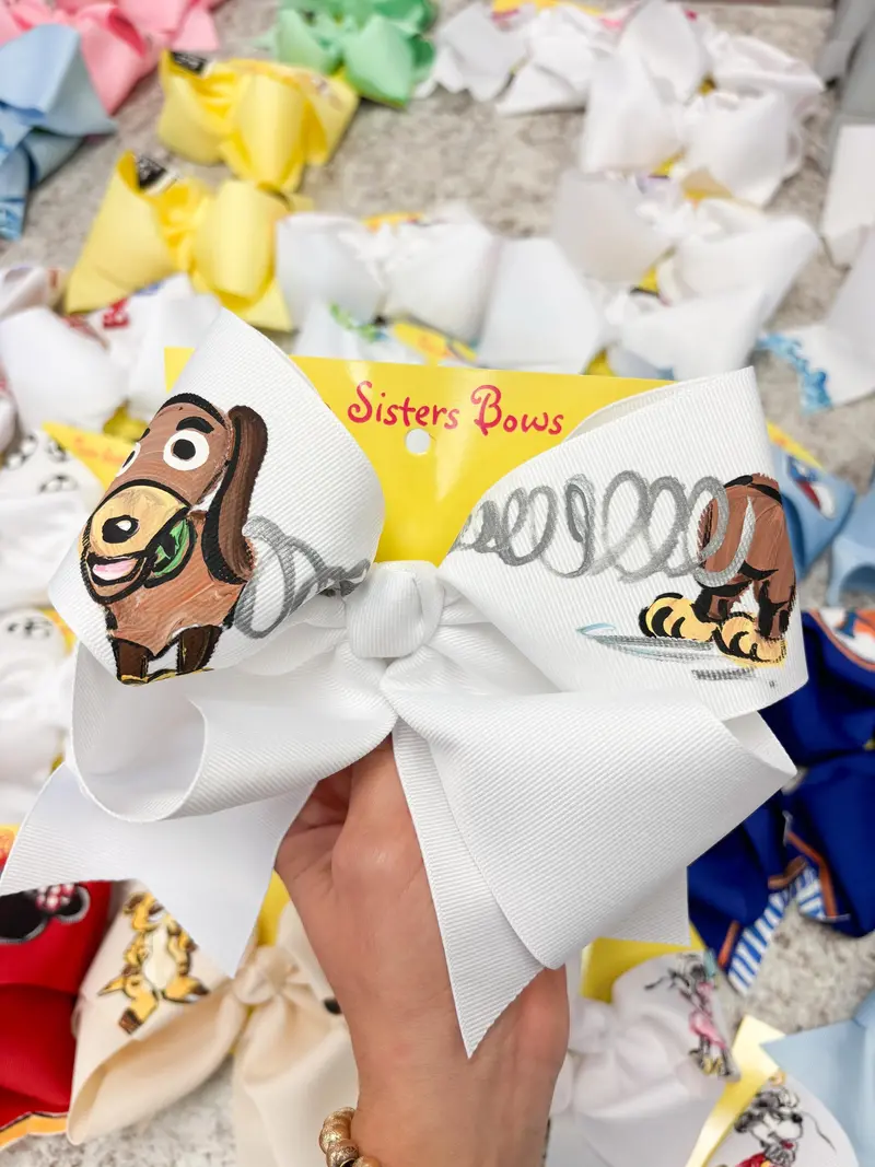 Toy Story Slinky Dog Xl Hand-Painted Bow By Two Sisters 1