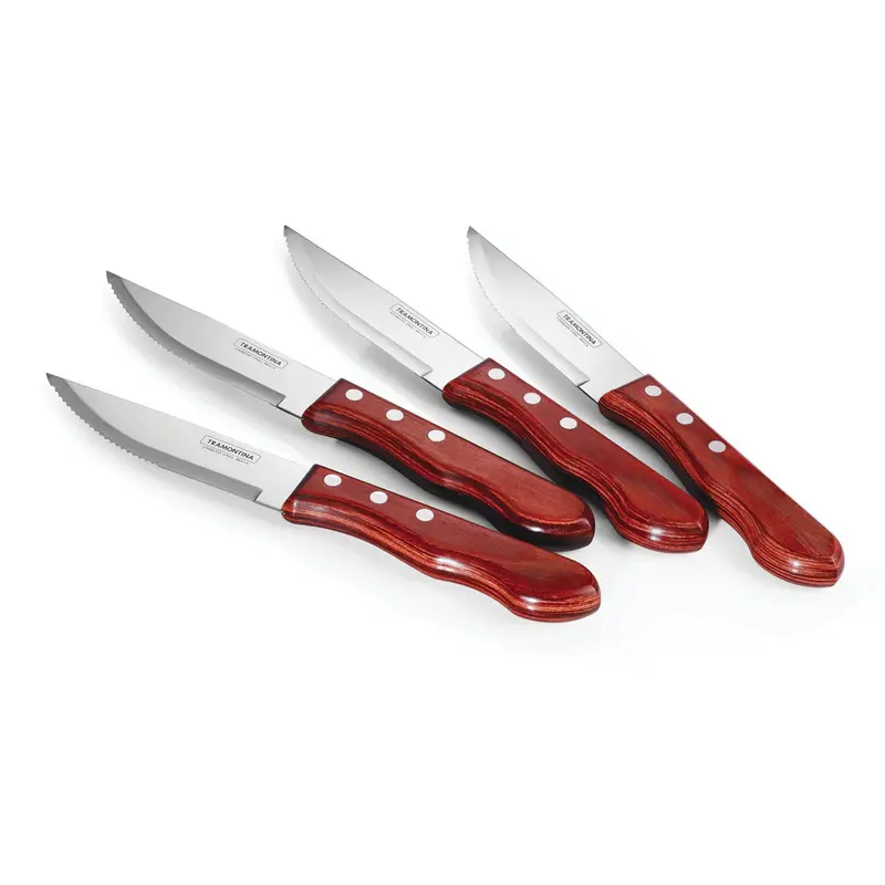 Tramontina Porterhouse Steak Knives – 4-Piece Set With Pointed Tips & Polywood Handles (Brazilian-Made) 1
