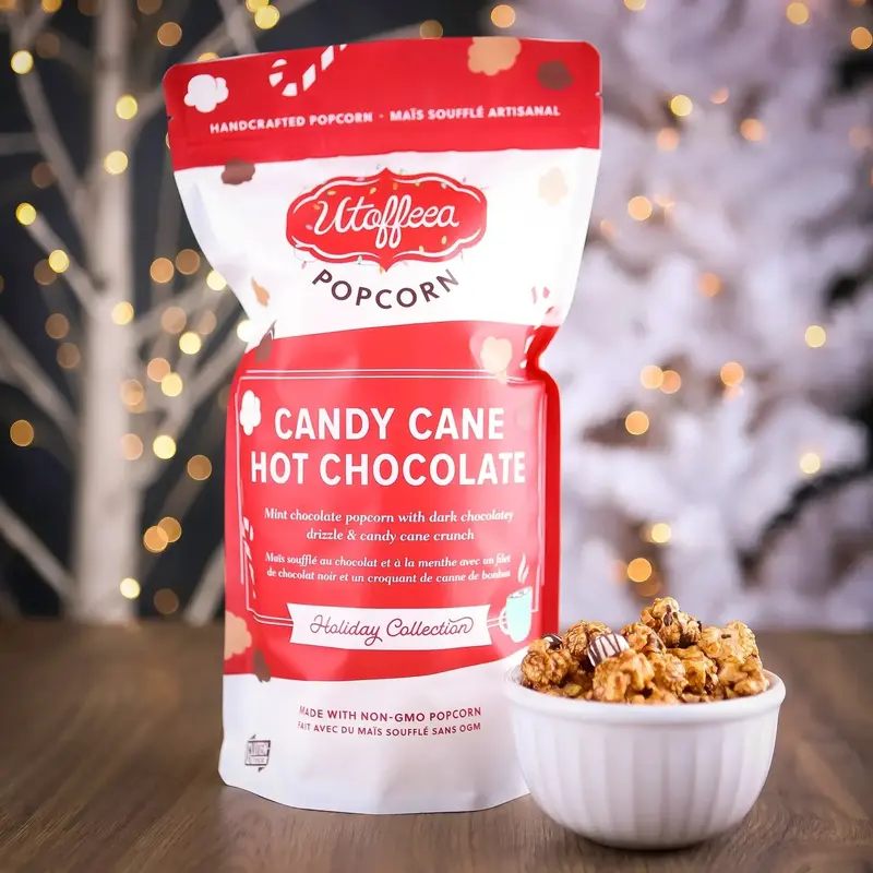 Utoffeea Candy Cane–Infused Hot Chocolate Popcorn 1