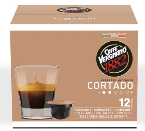 Vergnano Atlantis Cortado Soluble Coffee – 12-Serving Dolce Gusto Pack 1