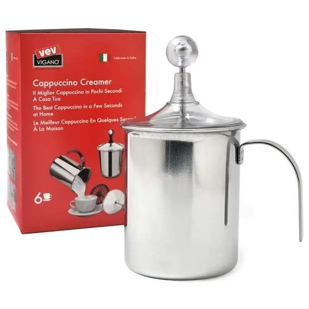 Vev Vigano Stainless Steel Cappuccino Creamer & Milk Frother – Handcrafted In Italy 1