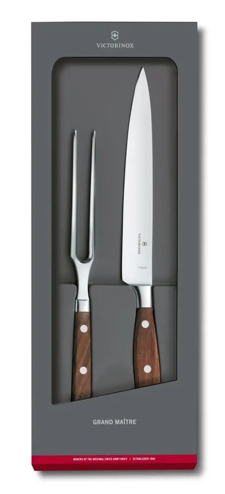 Victorinox Grand Maître Carving Knife Set – 2-Piece, Wooden Handles, Gift Set 1