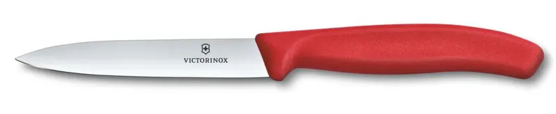 Victorinox Swiss Classic 10 Cm Paring Knife – Red Handle, Straight Edge, Sharp Tip 1