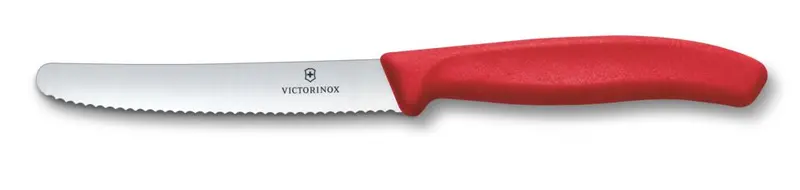 Victorinox Swiss Classic 11 Cm Tomato & Table Knife – Red Handle, Wavy Edge 1