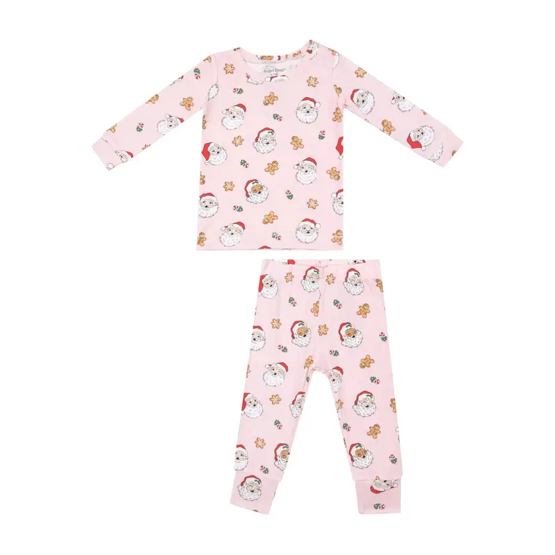 Vintage Pink Santa Long-Sleeve Loungewear Set 1