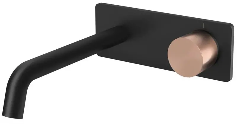 Wall-Mounted Matte Black And Rose Gold Bathroom Faucet 1