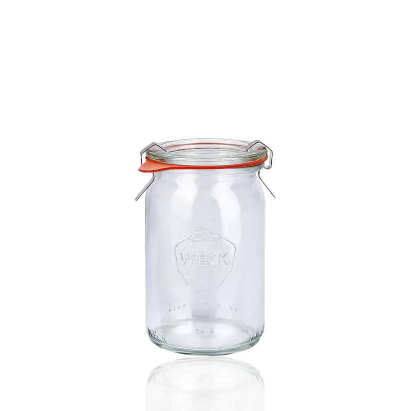 Weck Cylindrical Glass Storage Jar With Clip Lid 1