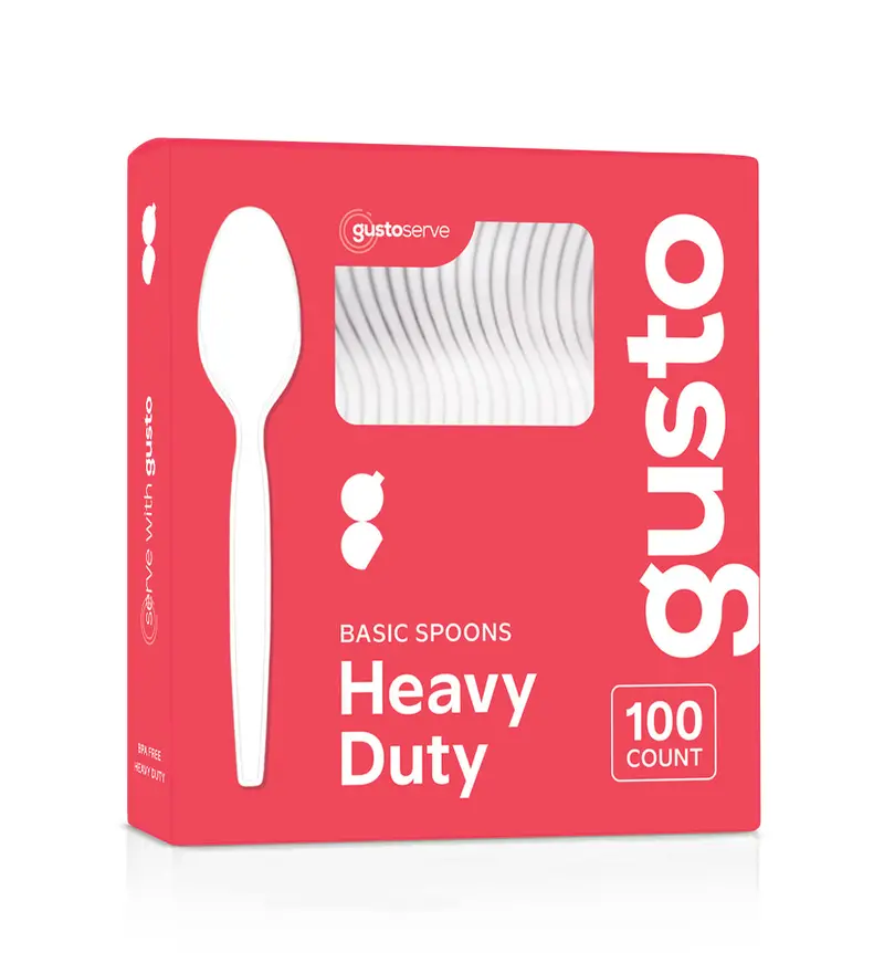 White Basic Plastic Spoons – Reliable Disposable Cutlery, 100-Count 1