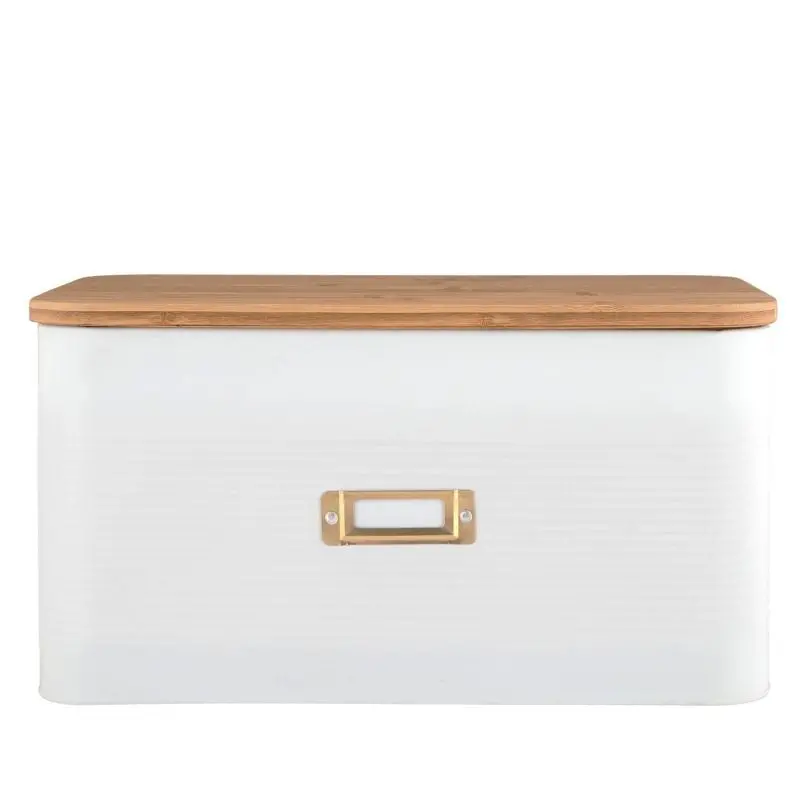 White Enamel Bread Keeper And Pantry Storage Bin 1