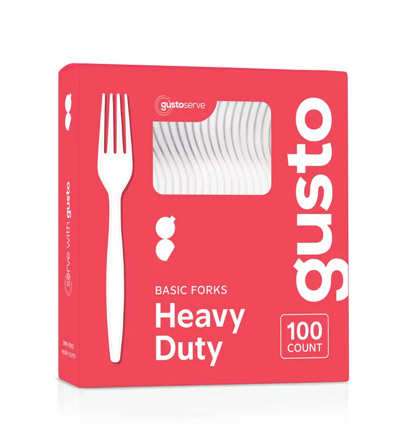 White Heavy-Duty Disposable Plastic Forks – 1800-Count 1