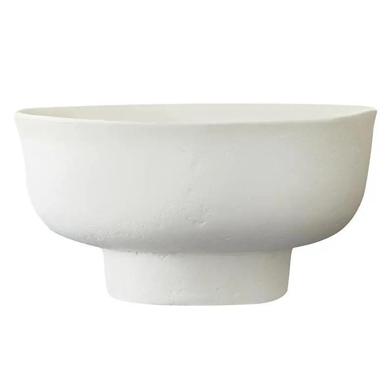 White Paper Mâché Decorative Bowl 1