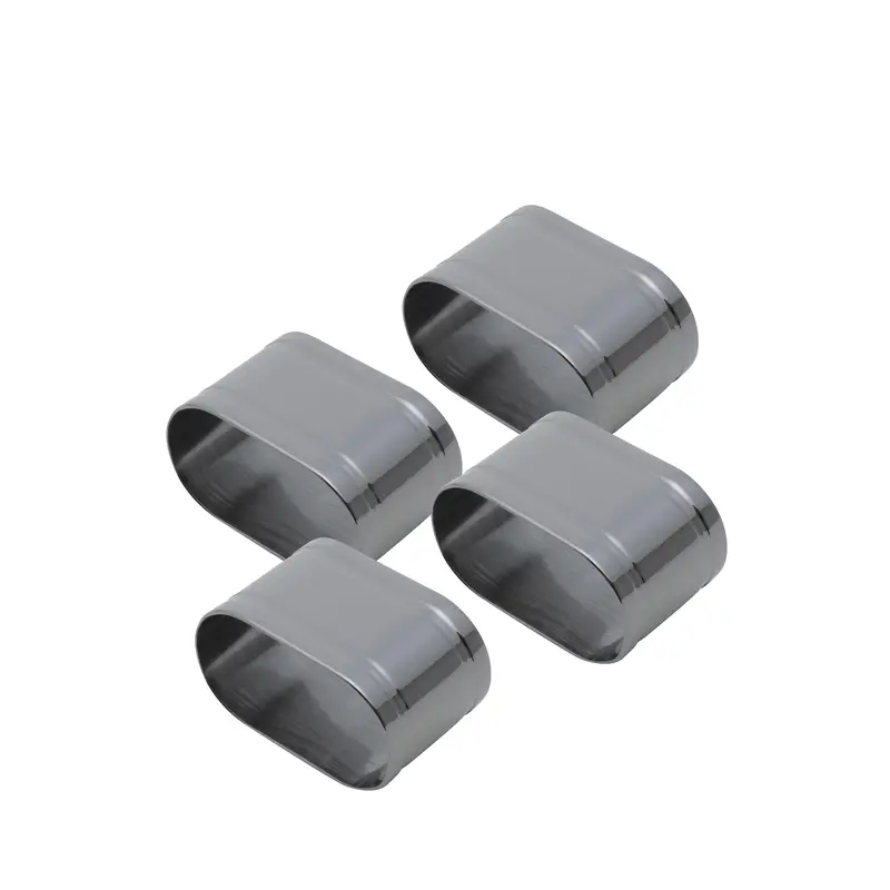 Wolff Black Elegance Napkin Ring Set – 4-Piece 1