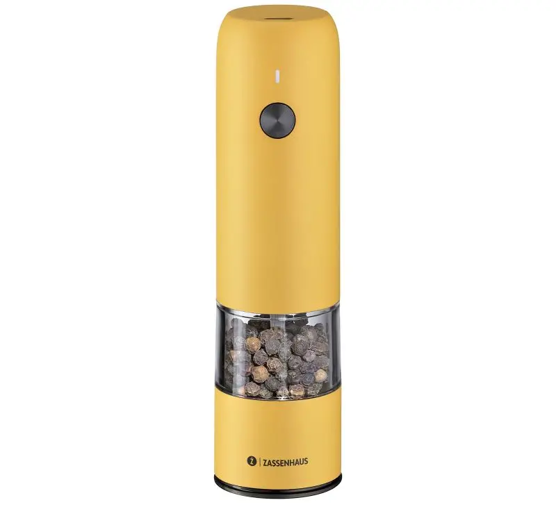 Zassenhaus Cologne Electric Pepper Grinder – Yellow, 14 Cm, Usb Rechargeable 1