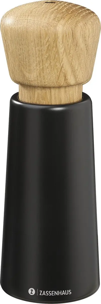 Zassenhaus Pepper Grinder – 18 Cm, Matte Black And Oak Wood Finish 1
