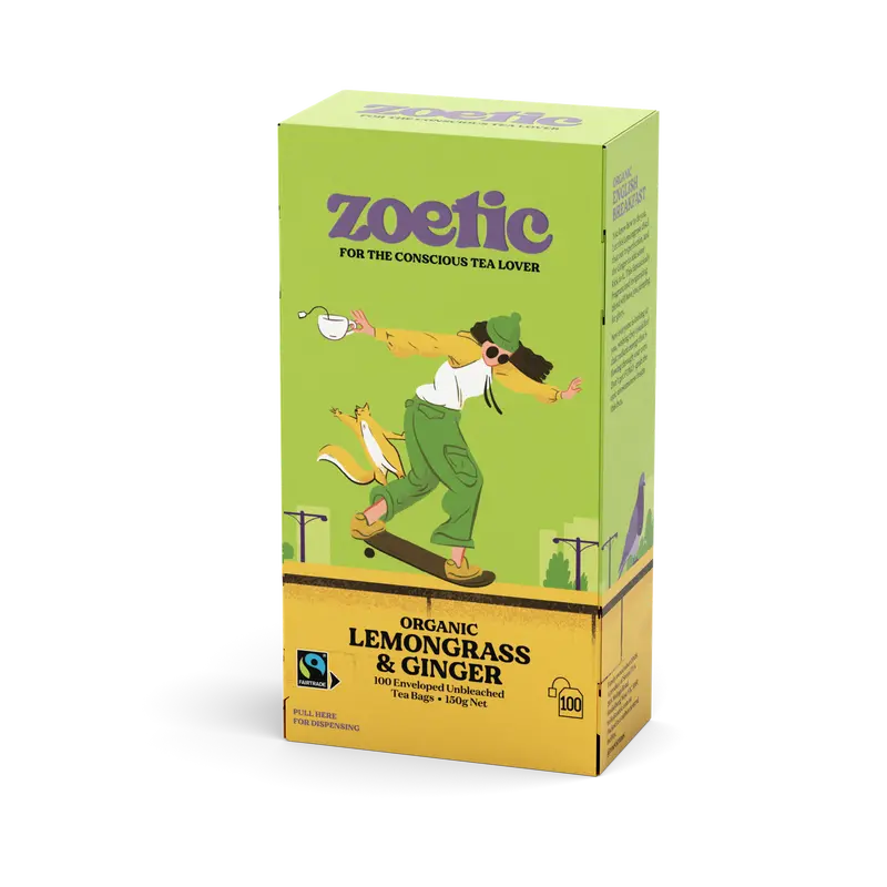 Zoetic Lemongrass & Ginger Herbal Infusion – 100 Tea Bags 1